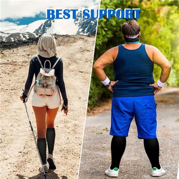 Compression Socks for Women & Men 4Pairs, Best Support for Nurses Running Travel - Picture 3 of 7